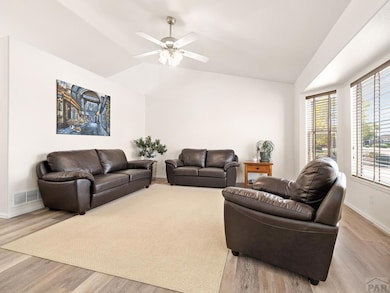 Living room with Vaulted Ceilings