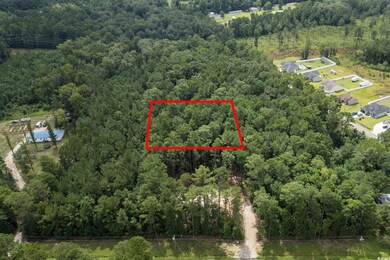 View of property location featuring a forest and property parcel outlined