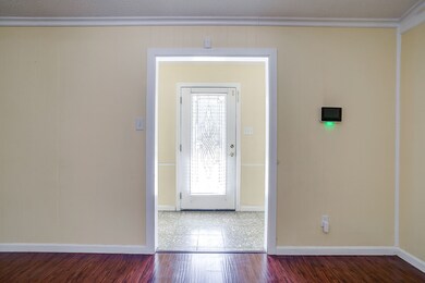 A view of the front entry from living room