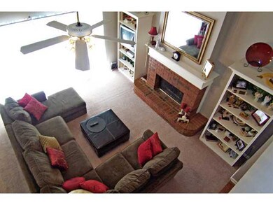 Partial view of part of the livingroom from above,