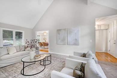 Large living room opens to dining room.