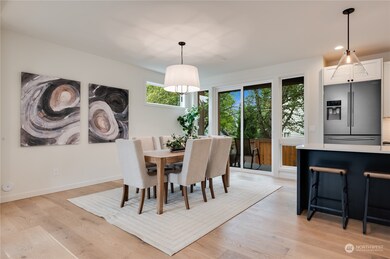 Formal Dining  Room with Hardwoods and Sliders to the deck
