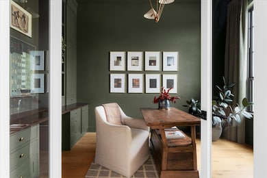 Dining space with light wood finished floors