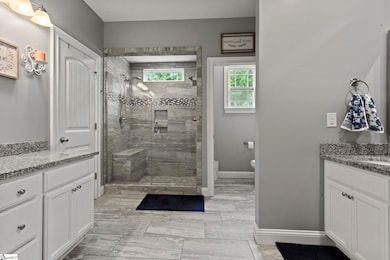 Tiled Shower, Dual Vanities, Linen Closet, & Water