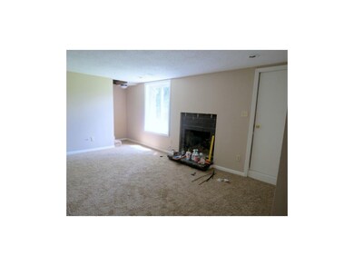 Lower level family room with fireplace