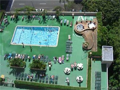 Full recreation deck with pool, tennis, bbq, spa.