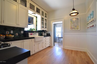 Kitchen looking into dining room