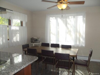 Very spacious eating area has wonderful views of t