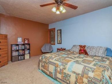Large master bedroom with a huge walk-in closet.
