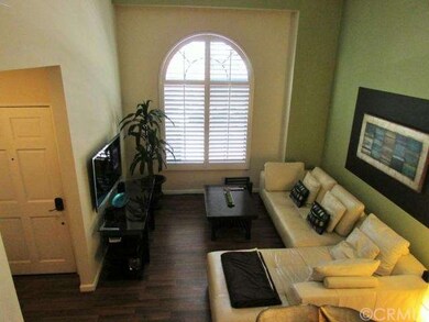 Looking down on the living room from the dining ro