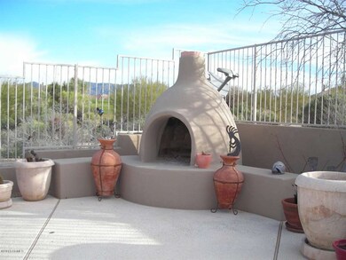 Back fireplace with mountain views