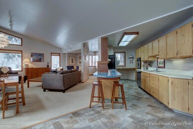 Open kitchen and dining space