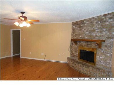 Corner fireplace w/hardwood floors