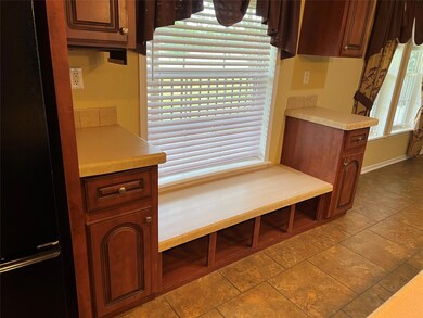 A seating area under the front kitchen window