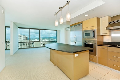 Modern open concept floorplan with kitchen opening up to living room