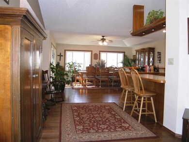 Looking to the back of the home from the front ent