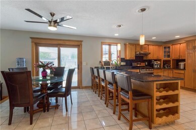 Kitchen overlooks the back yard