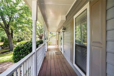 Wooden deck with a porch