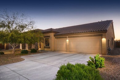 Tri leaf front garage sunset