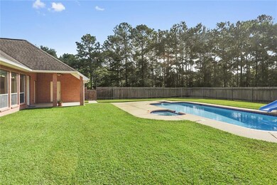 Park-like property with fenced in inground pool wi