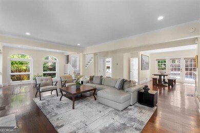 The open floor plan continues into the dining rom