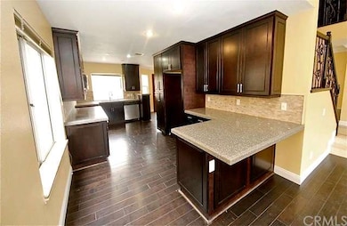 Contemporary granite counter tops & breakfast bar