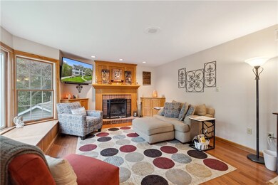 Fireplace adds warmth to the room