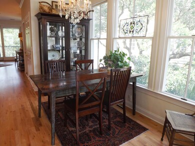 Dining area is bathed in light