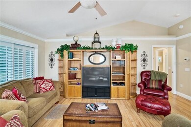 Vaulted ceilings, crown molding, plantation shutte