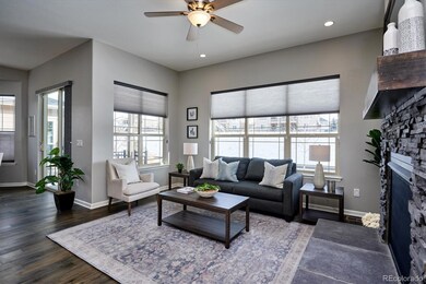 Spacious living room, greenbelt views