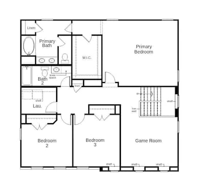 This floor plan features 3 bedrooms, 2 full baths,
