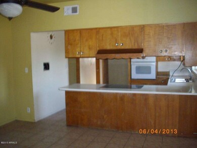 View of kitchen from dining area