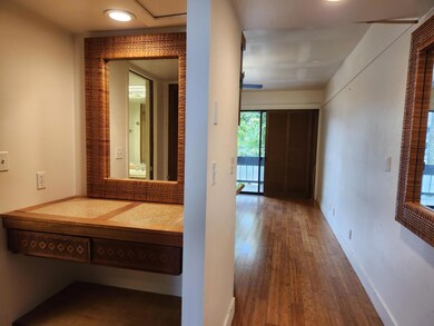 Vanity area just outside full bath