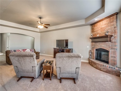 Detailed Gas Burning Fireplace with Mantle