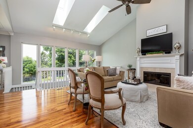 Beautiful views out of the wall of windows leading to the lower level