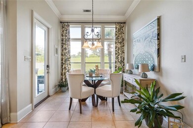 Breakfast area looking out to a serene backyard...