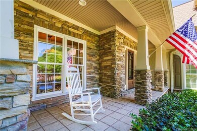 Covered front porch detail
