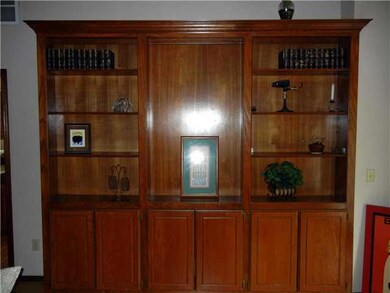 Living Room. These custom built bookshelves are st