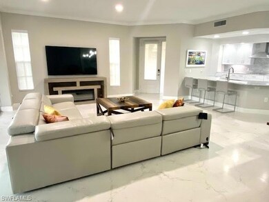 Living room with ornamental molding