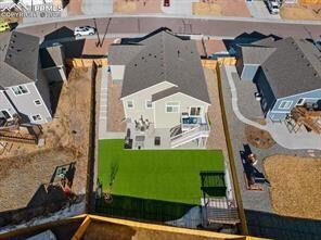 Bird's eye view with a residential view