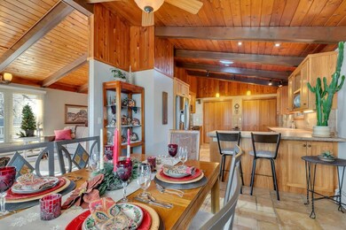 Beautiful exposed beams and vaulted ceilings