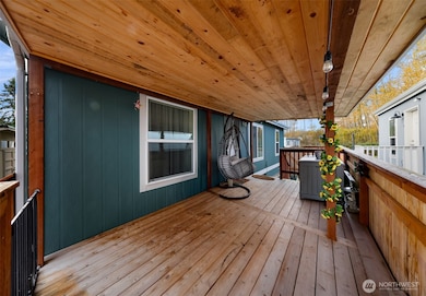 Enjoy this beautifully handcrafted covered deck.