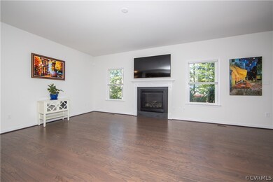 living room/family room with gas fireplace