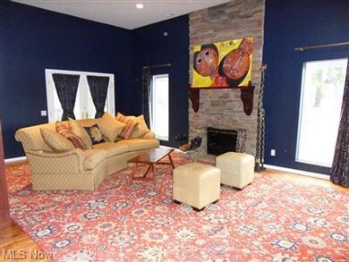 Formal living room with fireplace