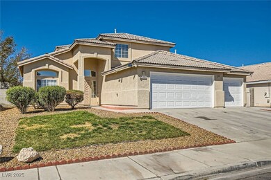 View of front of home with a tile roof, stucco sid