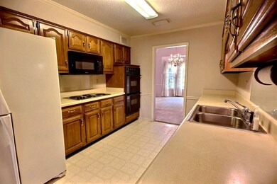 Kitchen has lots of counter space and upgraded dou