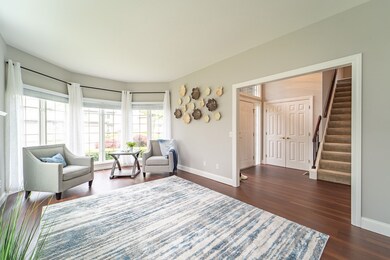 From the front porch, living room and premiere bed
