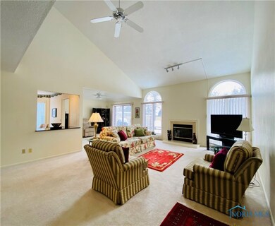 Living room with gas fireplace.