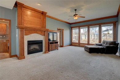 Huge living room with lovely fireplace