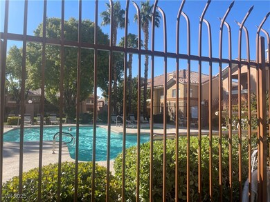 Community pool with fence